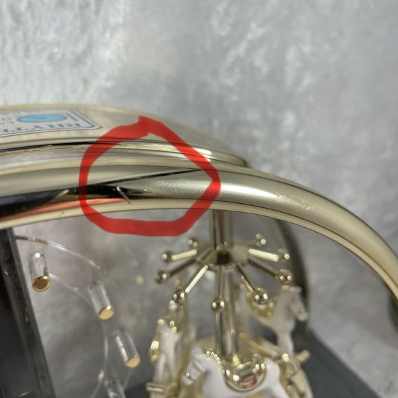 Vintage Rhythm Gold and Black Mantle Carousel Clock - Picture 13 of 13